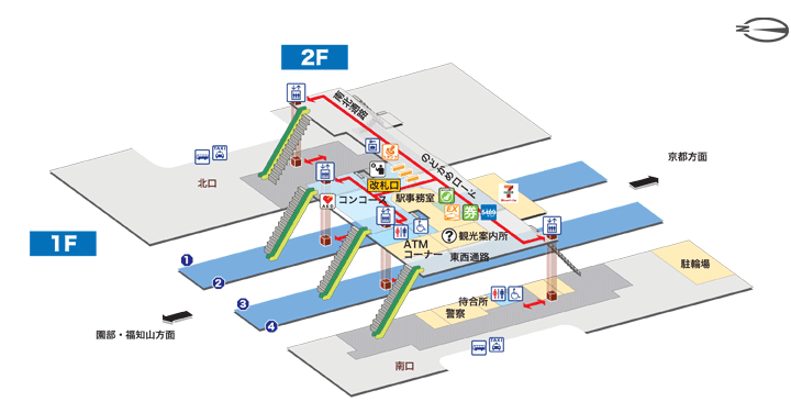 ＪＲ亀岡駅構内案内図