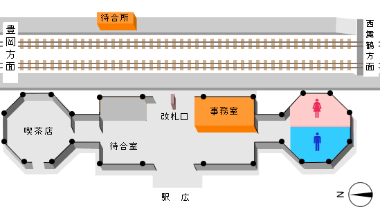 京丹後大宮駅構内案内図