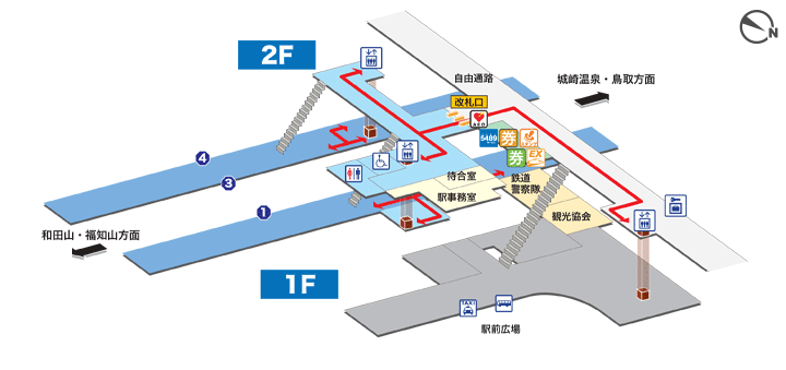 JR豊岡駅構内案内図