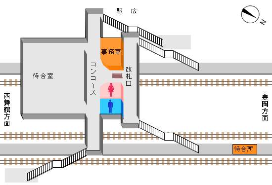 峰山駅構内図